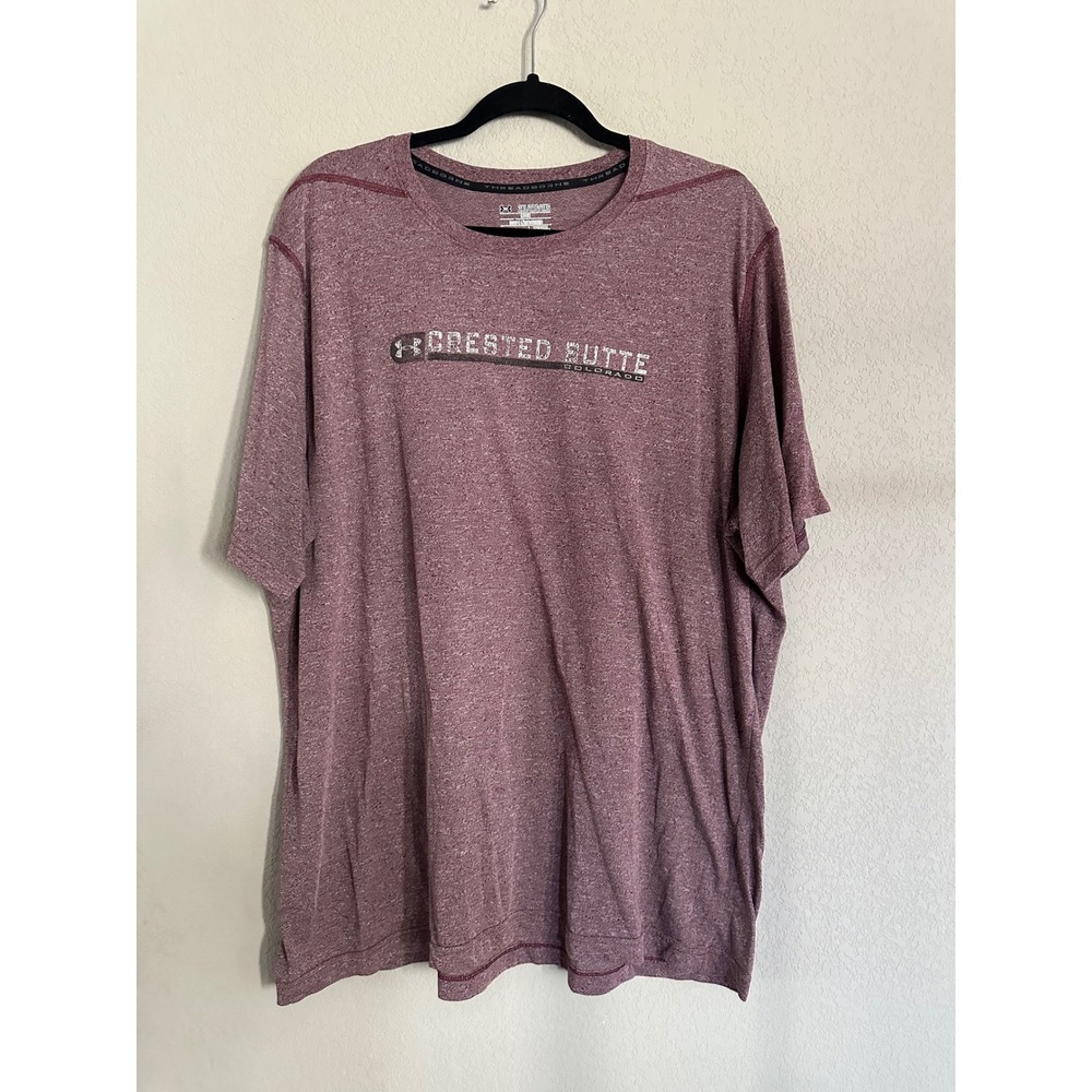 Under Armour T-Shirt Mens 2XL Maroon Good Crested Butte Colorado Threadborne